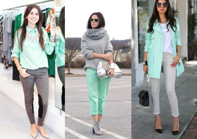 gray and mint