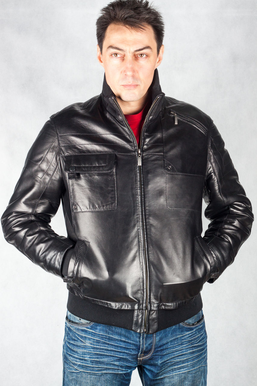 leather na bomber jacket