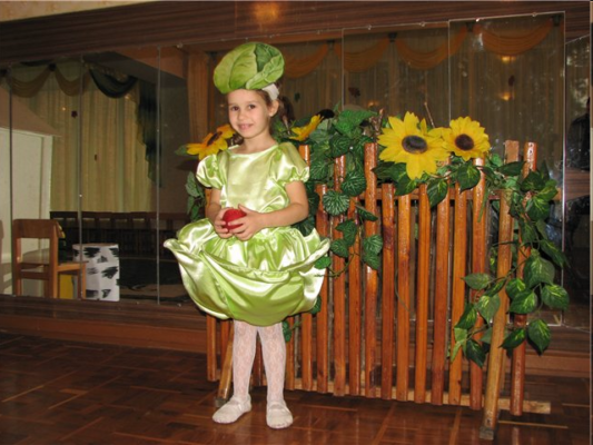 Costume da cavolo fai da te per bambina