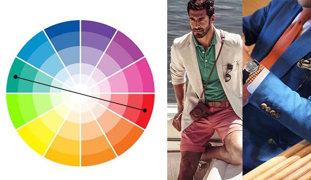 La combinación de colores en ropa para hombre.