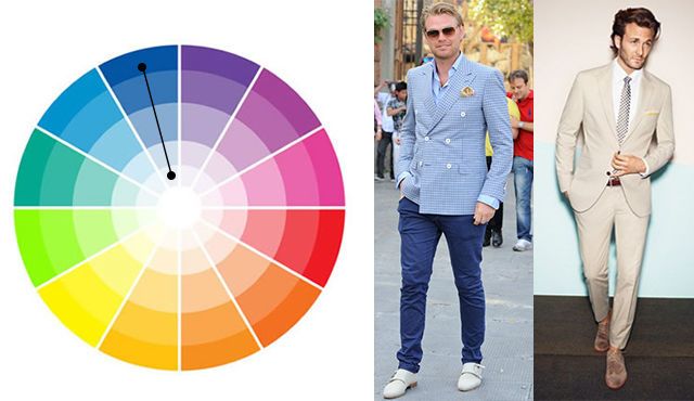 La combinación de colores en ropa para hombre.