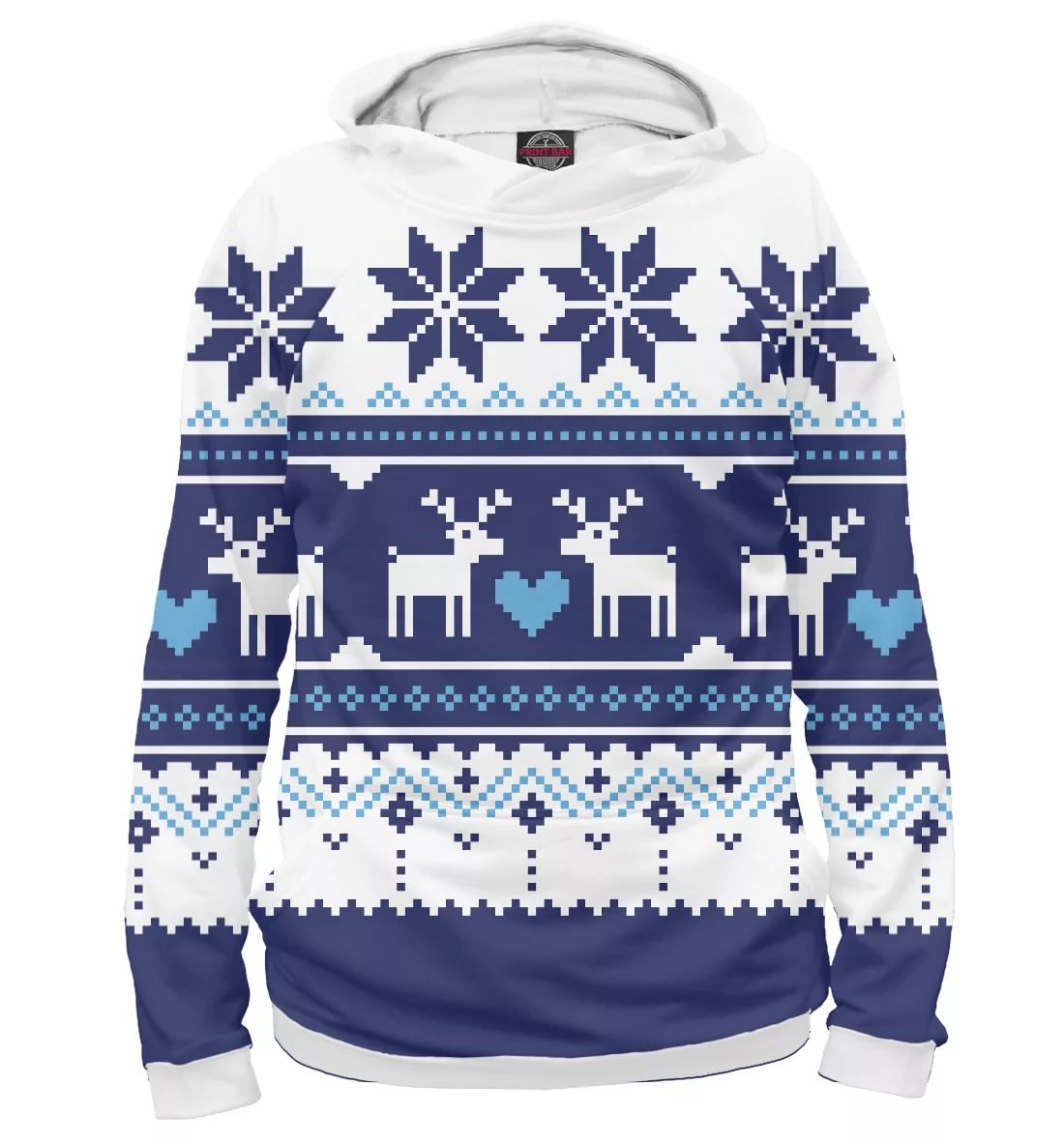 maglione bianco e blu