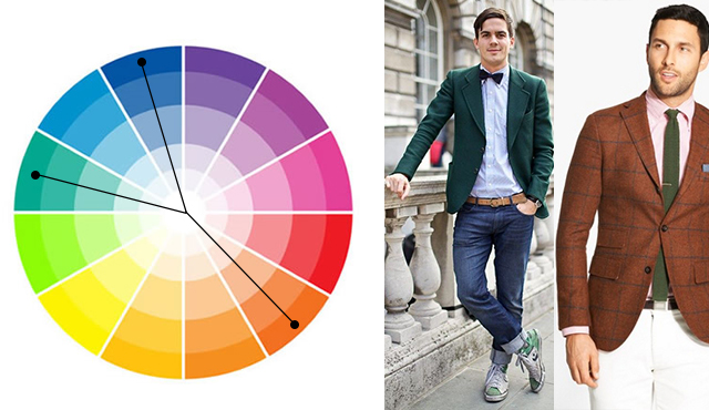 La combinazione di colori negli abiti da uomo