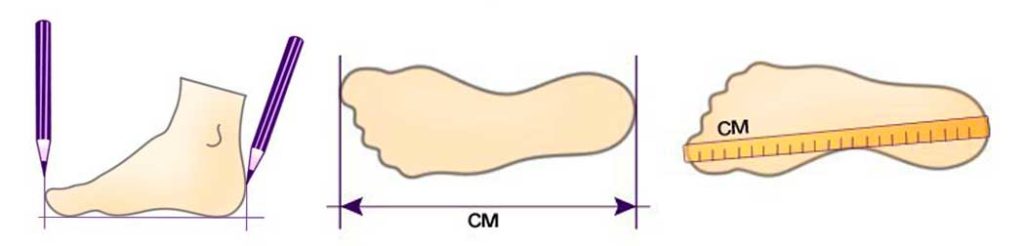 Đo chiều dài bàn chân bằng thước kẻ