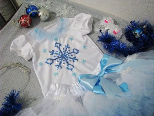 Vestido de floco de neve faça você mesmo