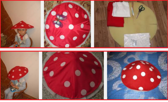 DIY mushroom costume for a boy