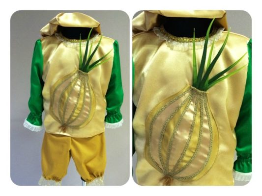 DIY Cipollino costume for a boy