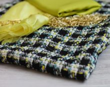 folded bouclé fabric