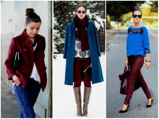 Color combination in clothes dark blue