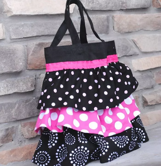 bolsos de playa con falda con volantes