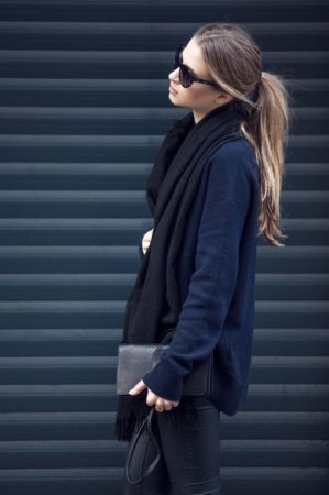 Color combination in clothes dark blue