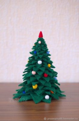 Christmas tree na gawa sa lana para sa felting