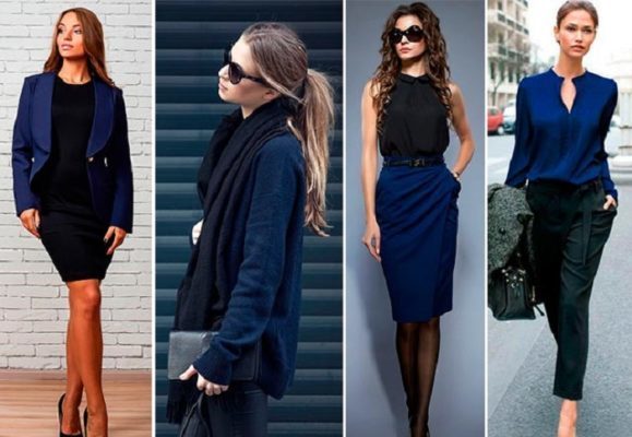 Color combination in clothes dark blue