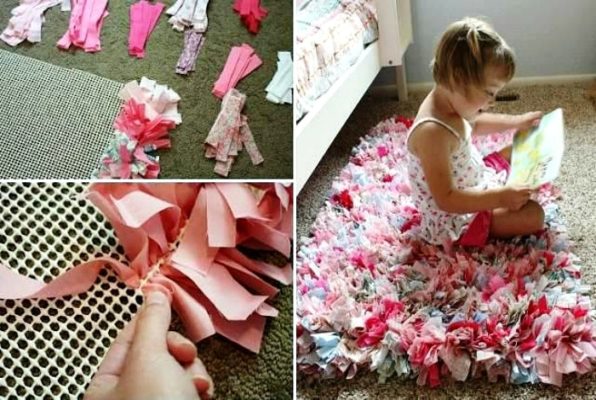 DIY rug made from old sheets