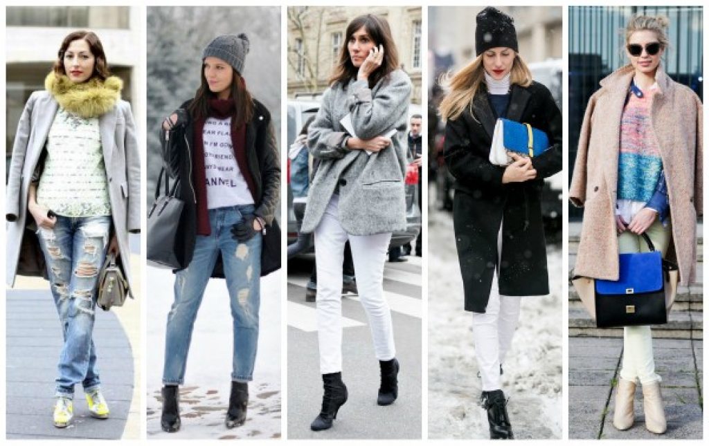 Light jeans in winter: pros, cons, how to wear