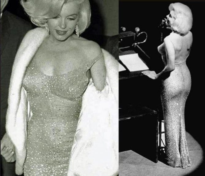 Marilyn in a tight dress.