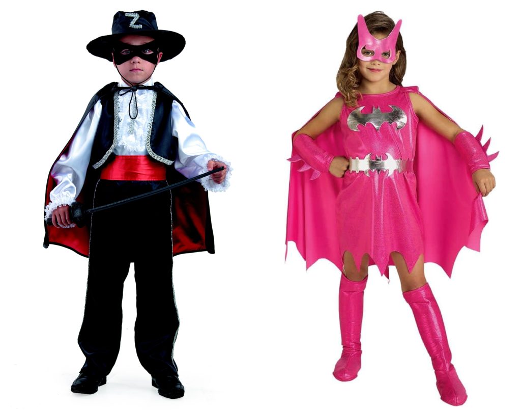 Costumi di Zorro e Batgirl