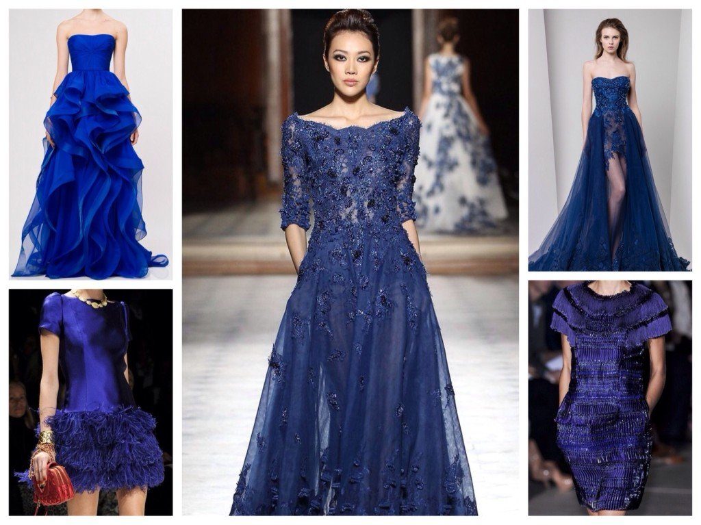 Runway blue dresses.