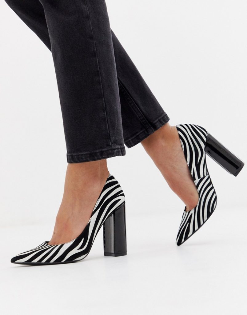 Schoenen met zebraprint.