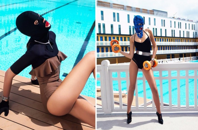 model dalam balaclava