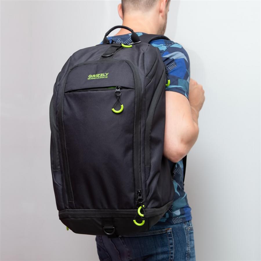 Verwandelbarer Textilrucksack.