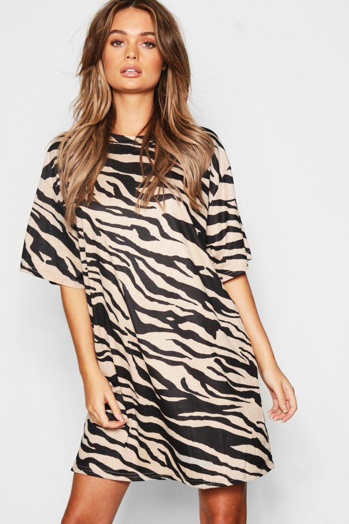 Tunik cetakan zebra.