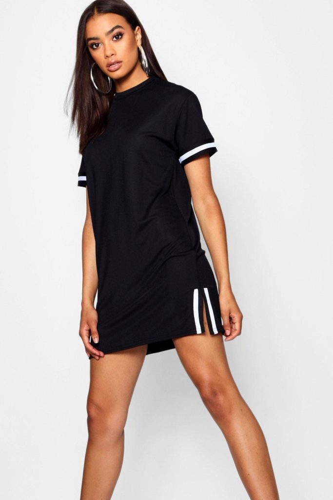 T-shirt dress with a slit.