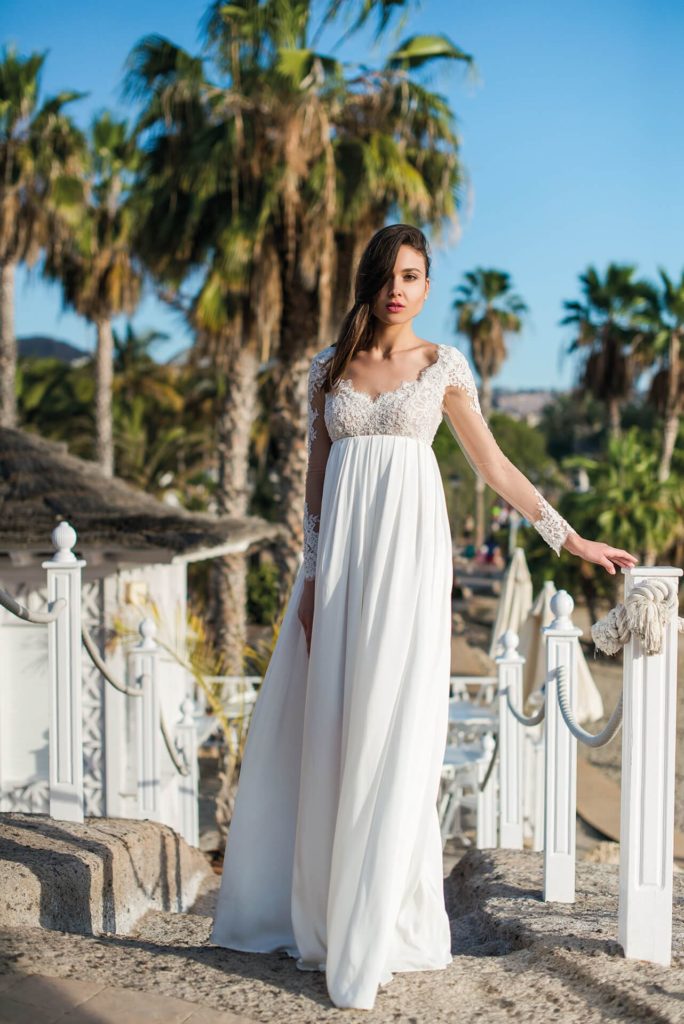 Robe de mariée de style grec.