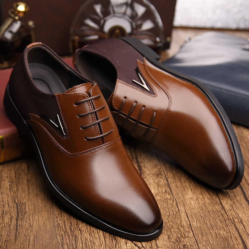 Brown shoes.