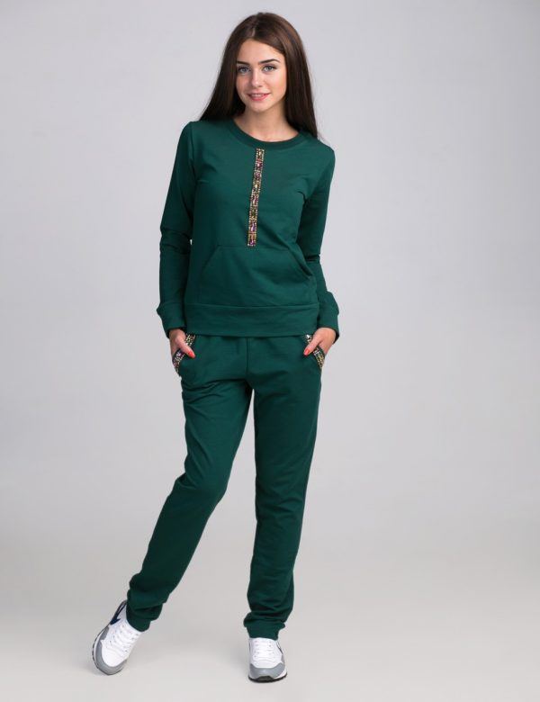 Green tracksuit.