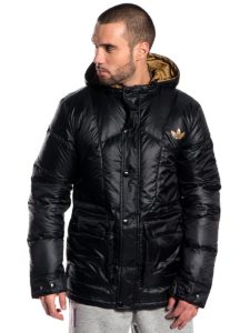 Black down jacket.