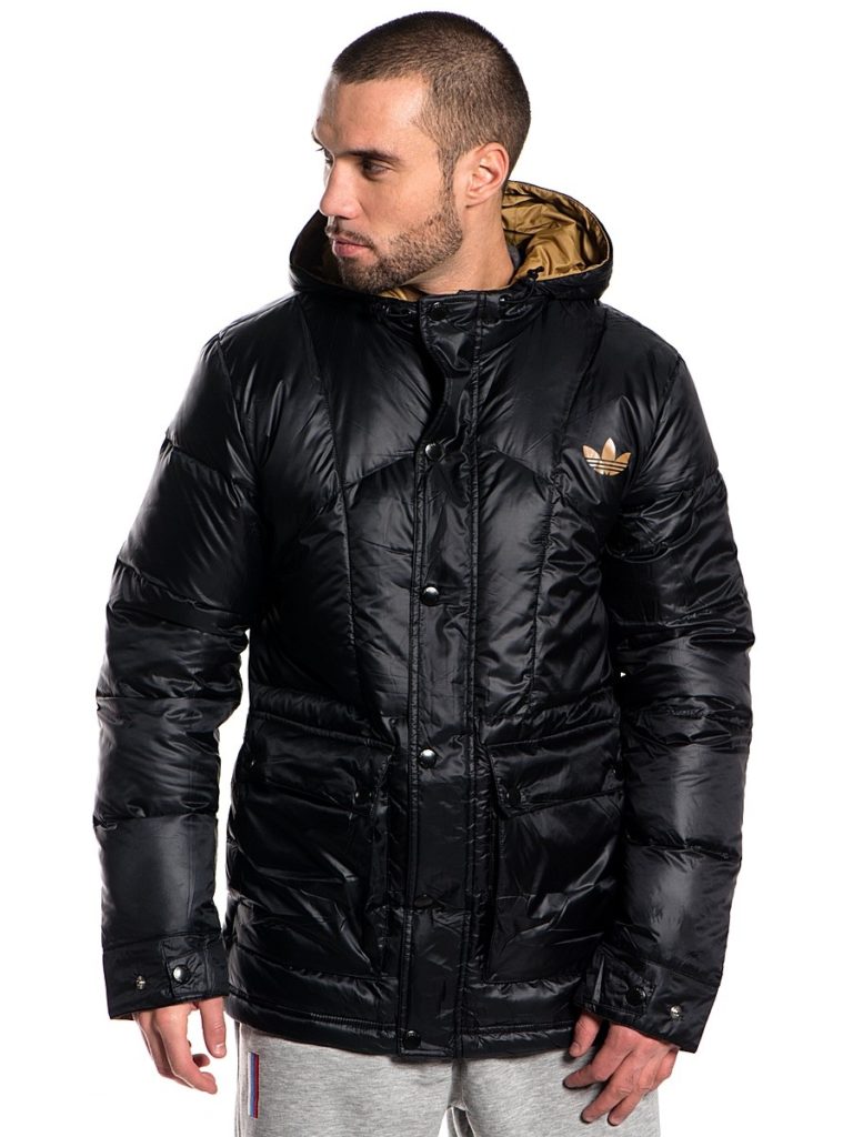 Black down jacket.