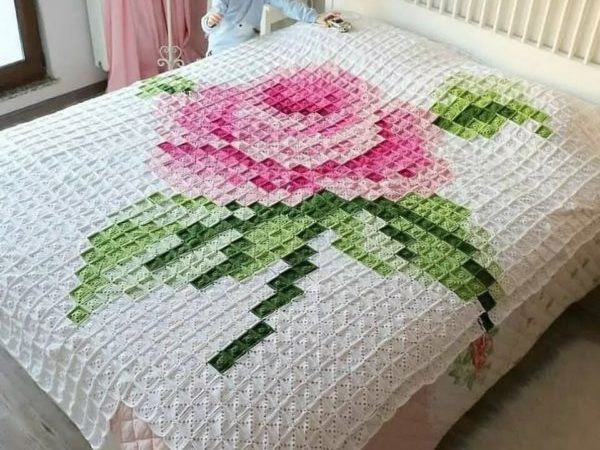 Crochet bedspread