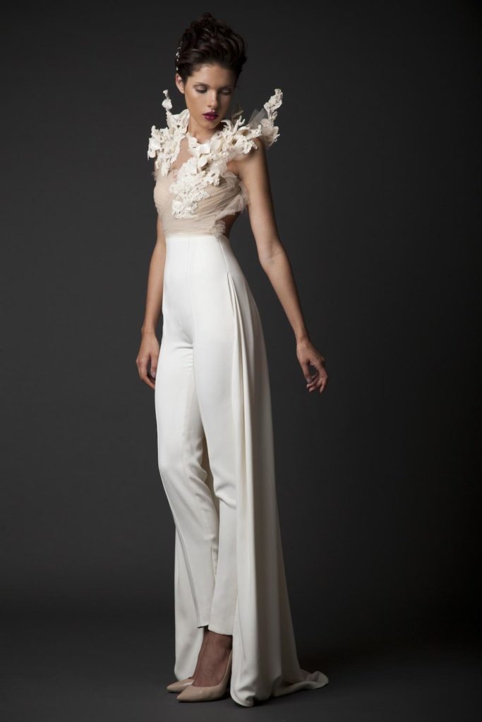 Tailleur-pantalon de mariage.