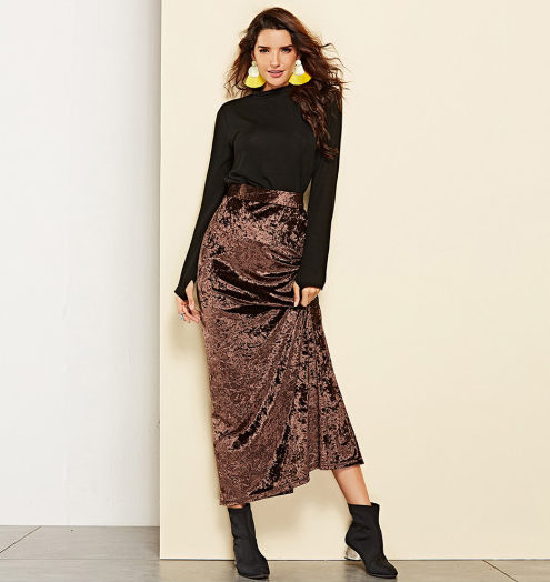 Velvet skirt.