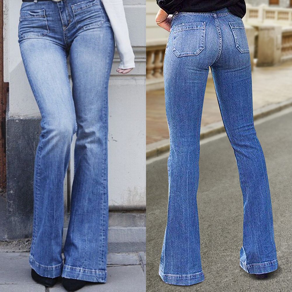 Utsvängda jeans.