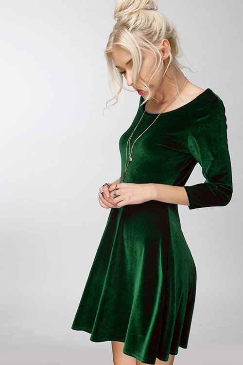 A green dress.