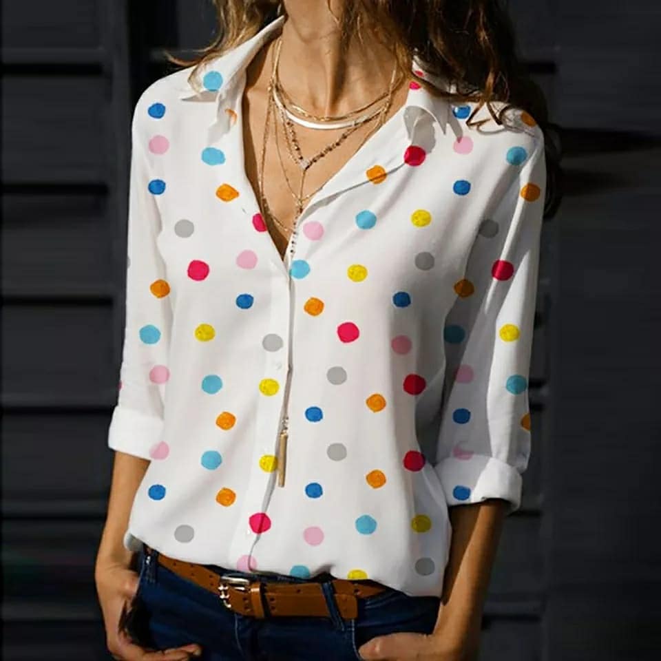 Camicia a pois.