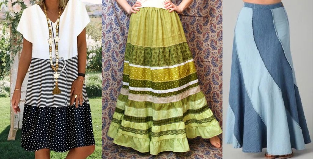 Faldas boho y vestidos de rayas