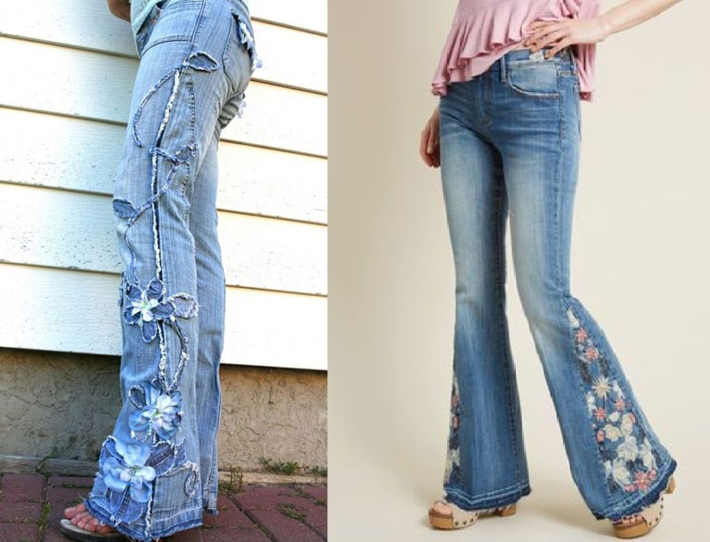 Sulaman pada seluar jeans boho