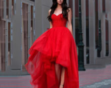 Vestido rojo para fiesta de graduación.