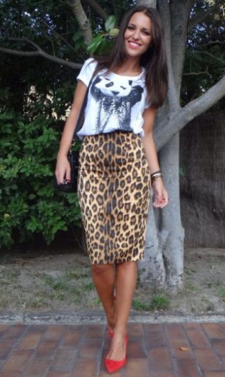 leopardprint nederdel