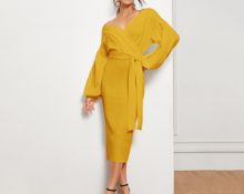 wrap dress with fancy sleeves