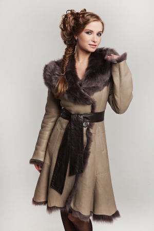 Oversized sheepskin coat