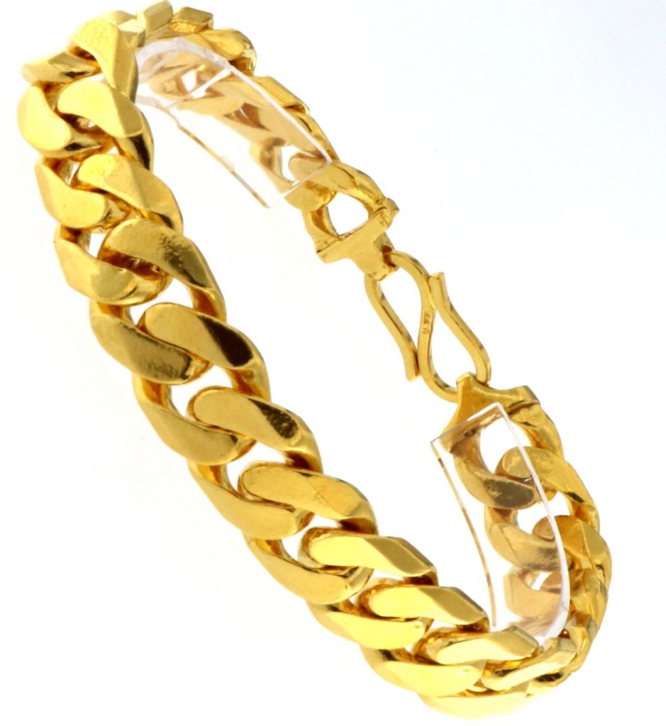 A gold bracelet.