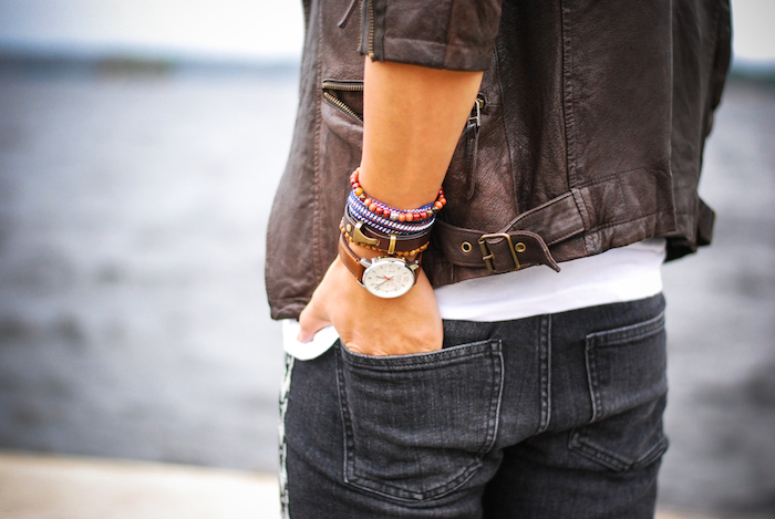 Men's bracelets with watches.