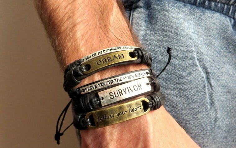 Men's bracelets with engraving.