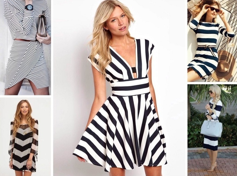 Dresses in nautical style.