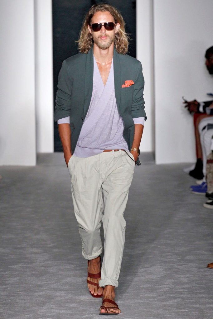 Runway sports look with a jacket.