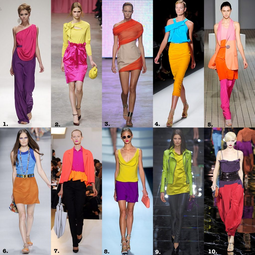 Examples of color block looks.